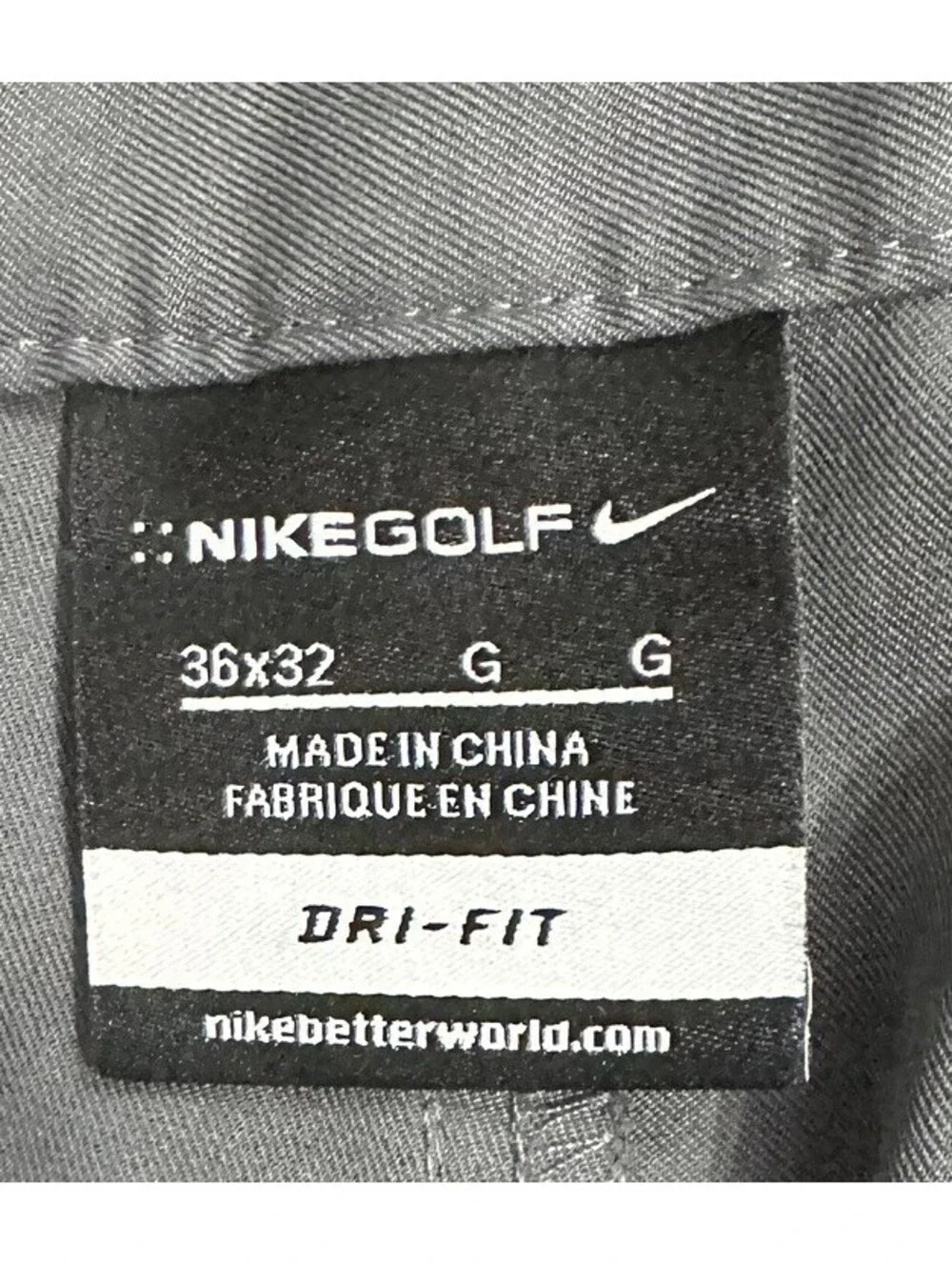 Nike Golf  Performance Dri Fit Golf Pants Mens Size 36x29 1/2 Gray